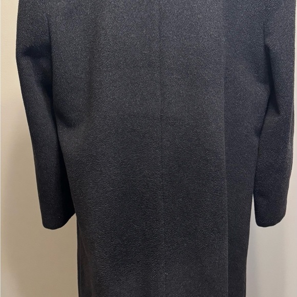 VTG Women's 12/14 Black Charcoal Union Made In USA Thick 100% Wool Long Trench - Picture 5 of 16